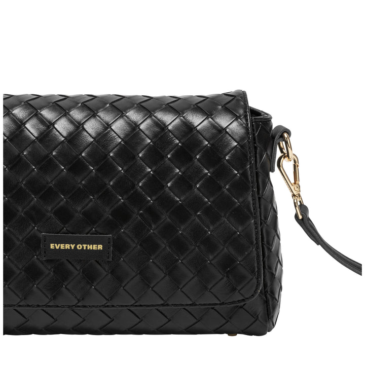 Every Other Flap Over Shoulder and Cross Body Bag - Black