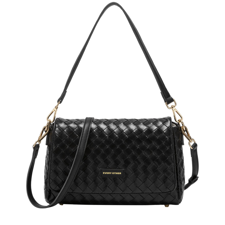 Every Other Flap Over Shoulder and Cross Body Bag - Black