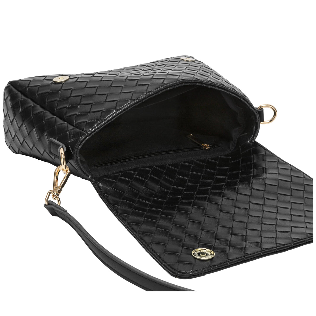 Every Other Flap Over Shoulder and Cross Body Bag - Black