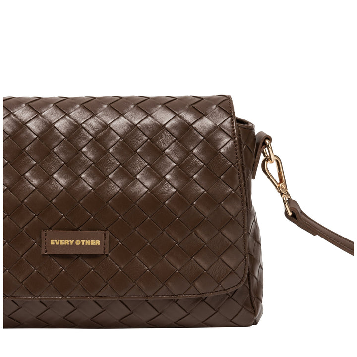 Every Other Flap Over Shoulder and Cross Body Bag - Brown