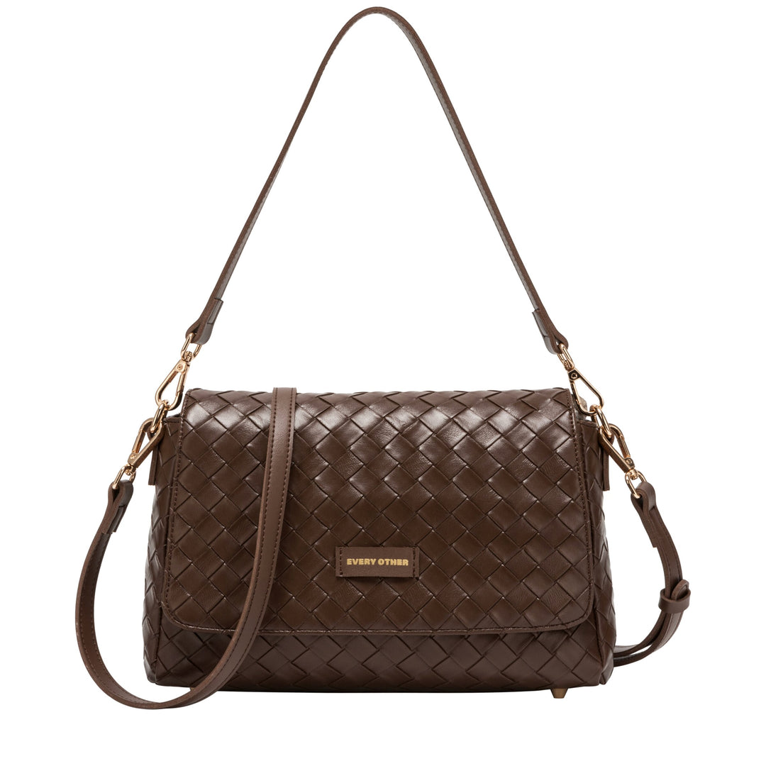 Every Other Flap Over Shoulder and Cross Body Bag - Brown