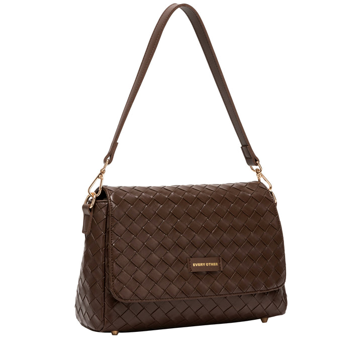 Every Other Flap Over Shoulder and Cross Body Bag - Brown
