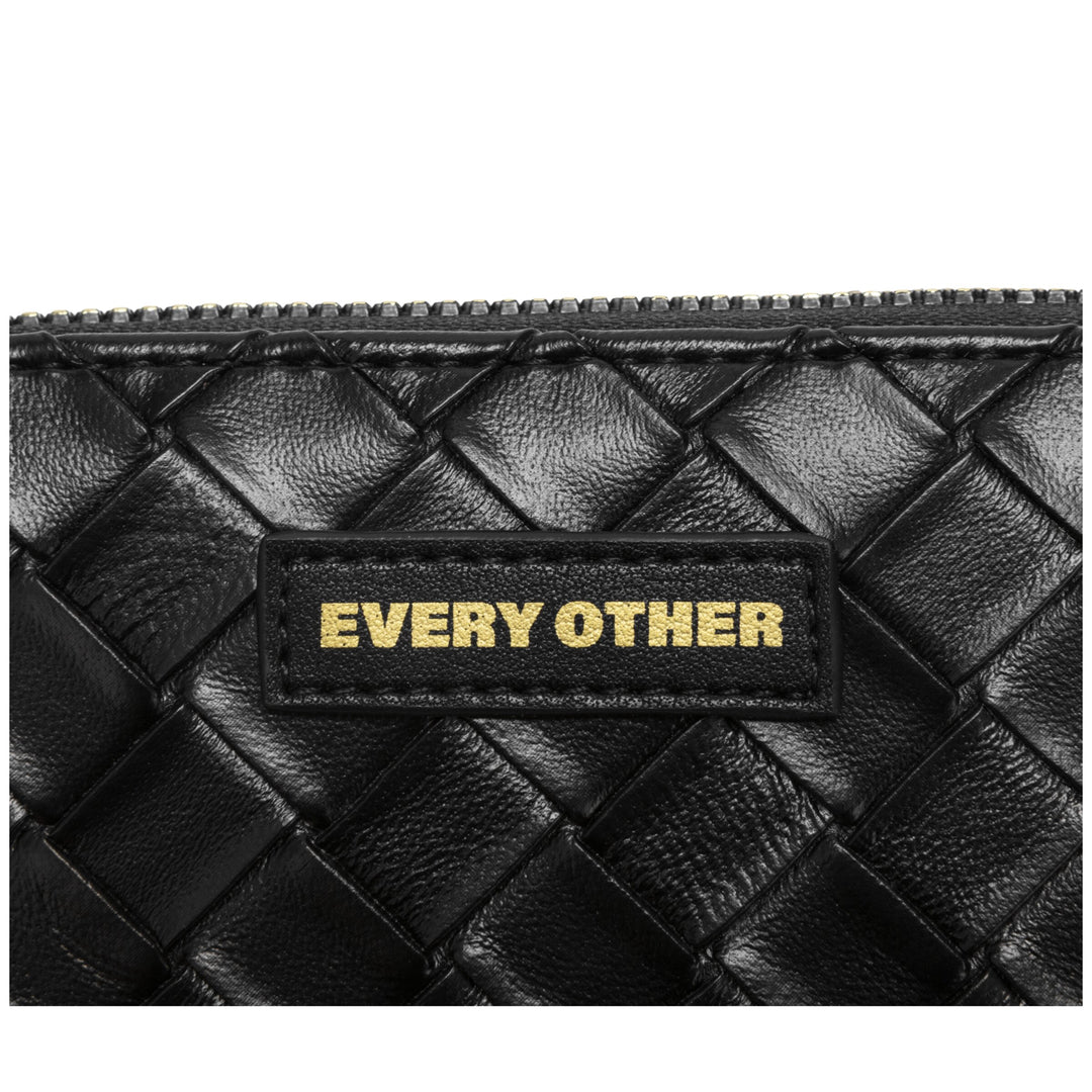 Every Other Woven Zip Purse - Black