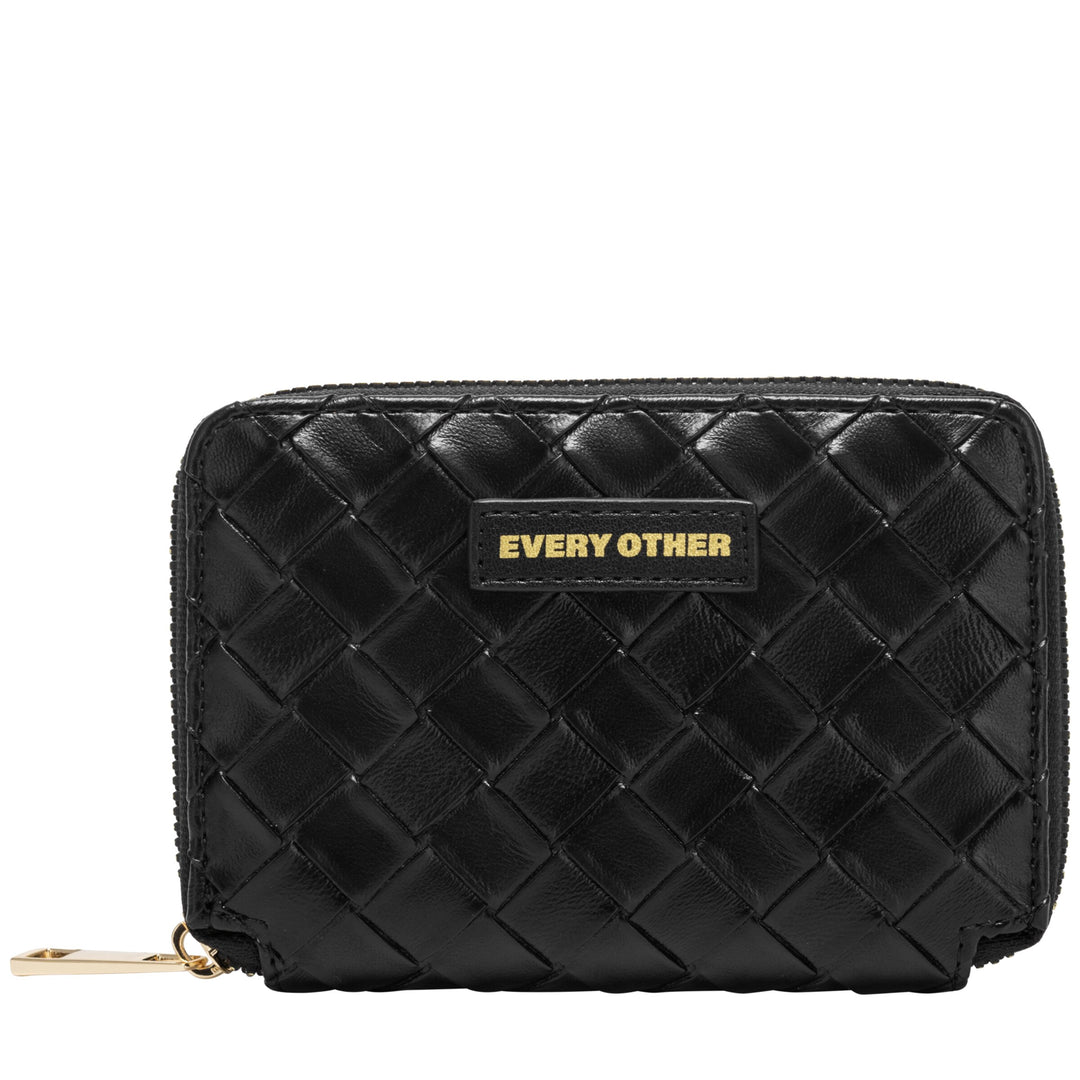 Every Other Woven Zip Purse - Black