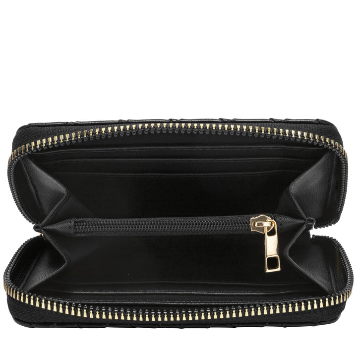 Every Other Woven Zip Purse - Black