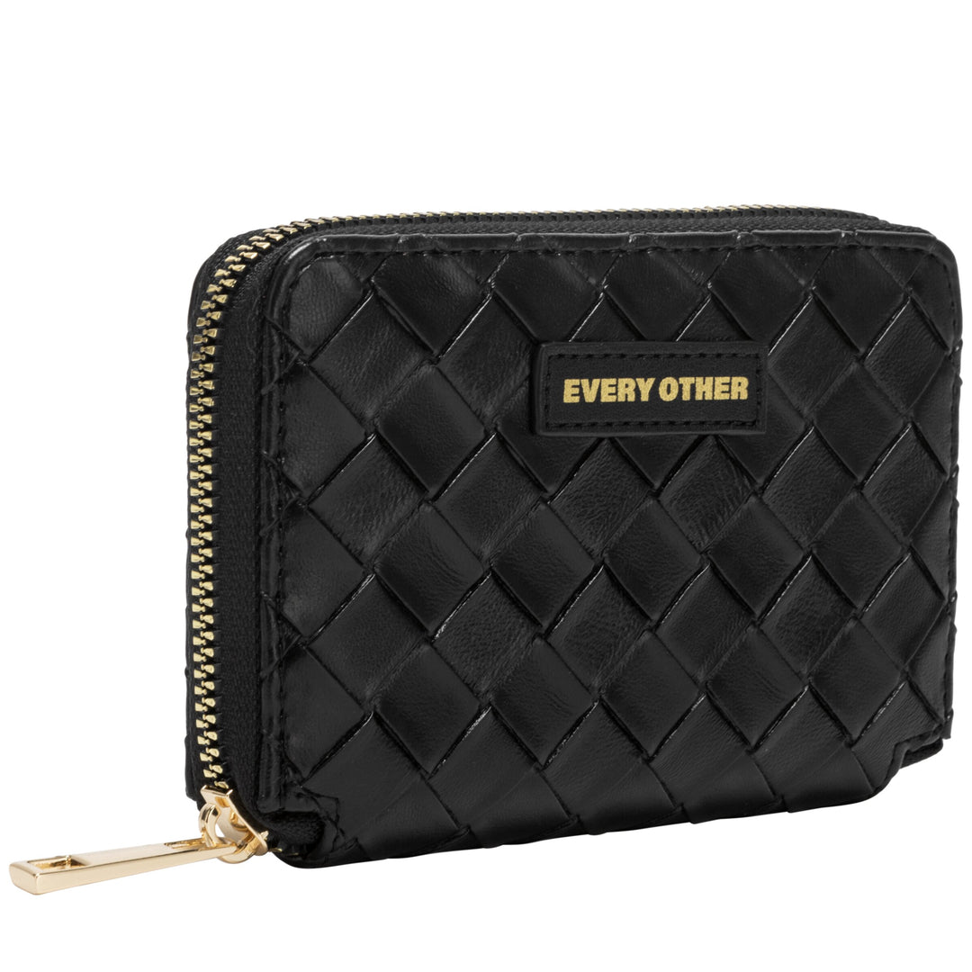 Every Other Woven Zip Purse - Black