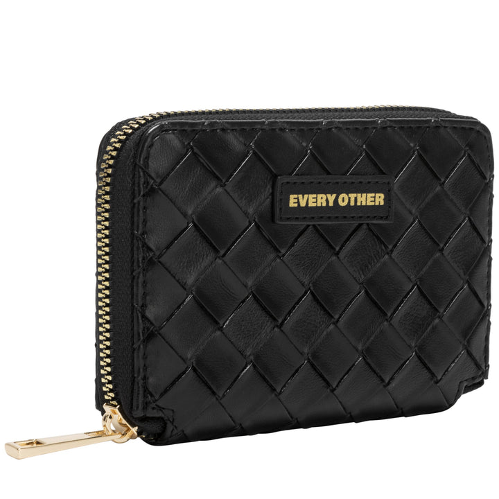 Every Other Woven Zip Purse - Black