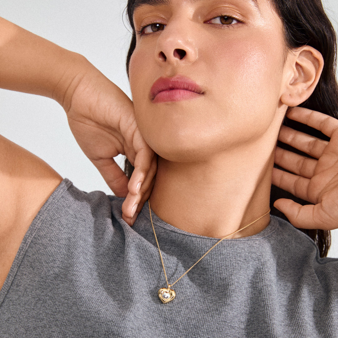 Pilgrim Nova Heart Necklace Gold-Plated