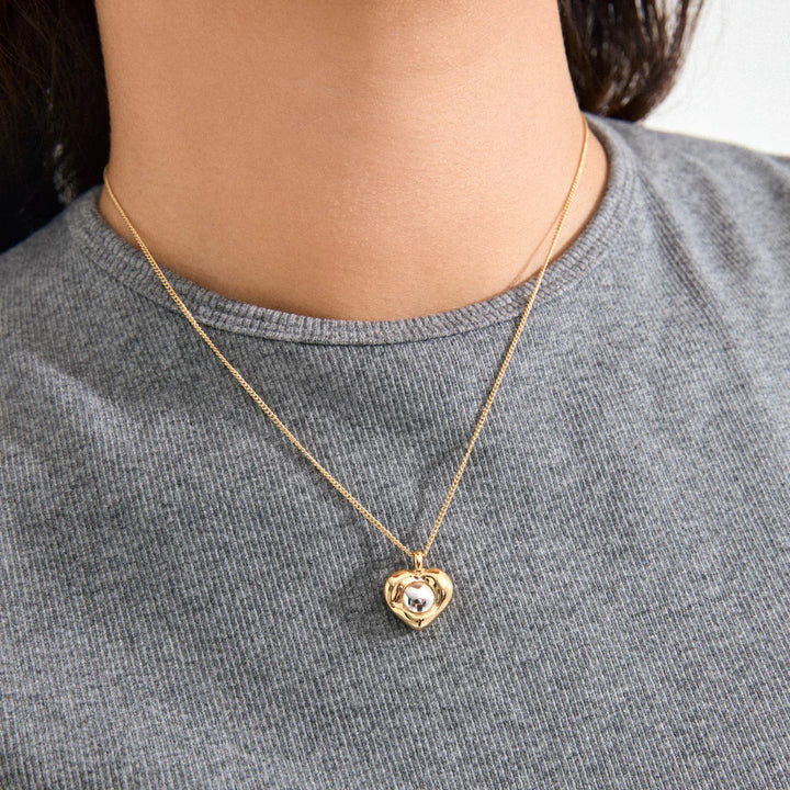 Pilgrim Nova Heart Necklace Gold-Plated