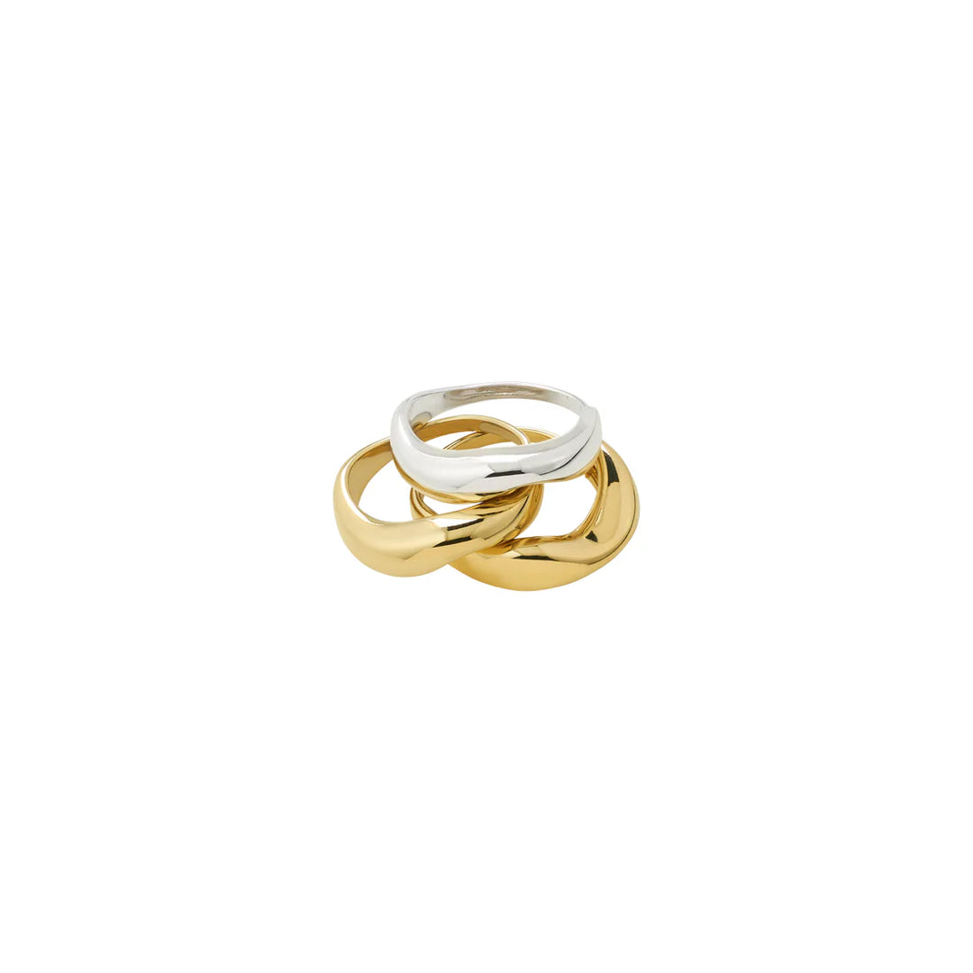 Pilgrim Nova Rings 3-in-1 Set, Gold Plated