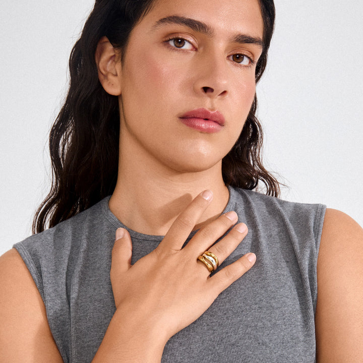 Pilgrim Nova Rings 3-in-1 Set, Gold Plated