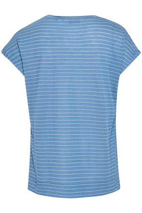 Byoung sahra Tshirt- Blue/silver strip
