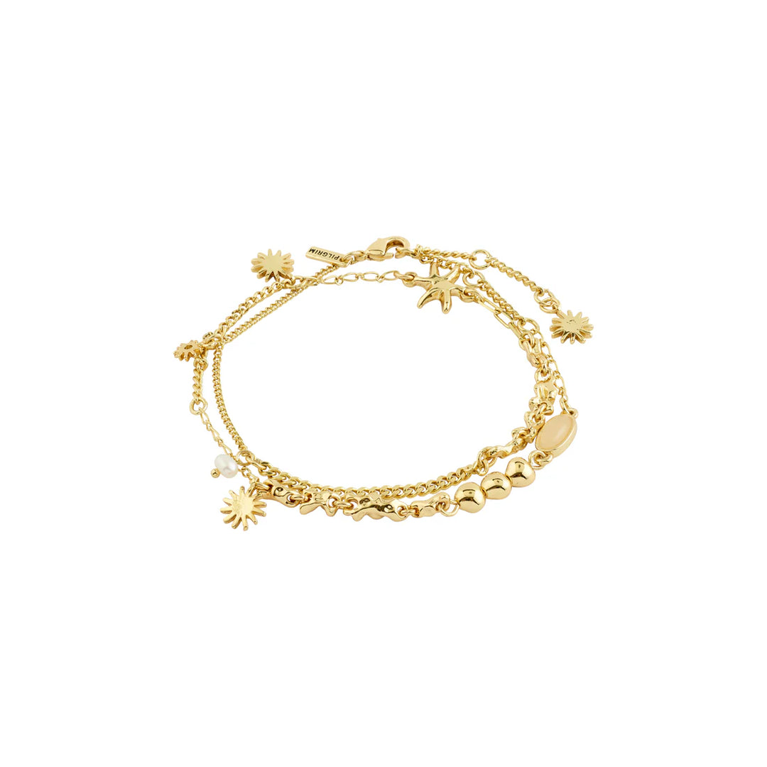 Pilgrim Prism Layered Gold-Plated Bracelet