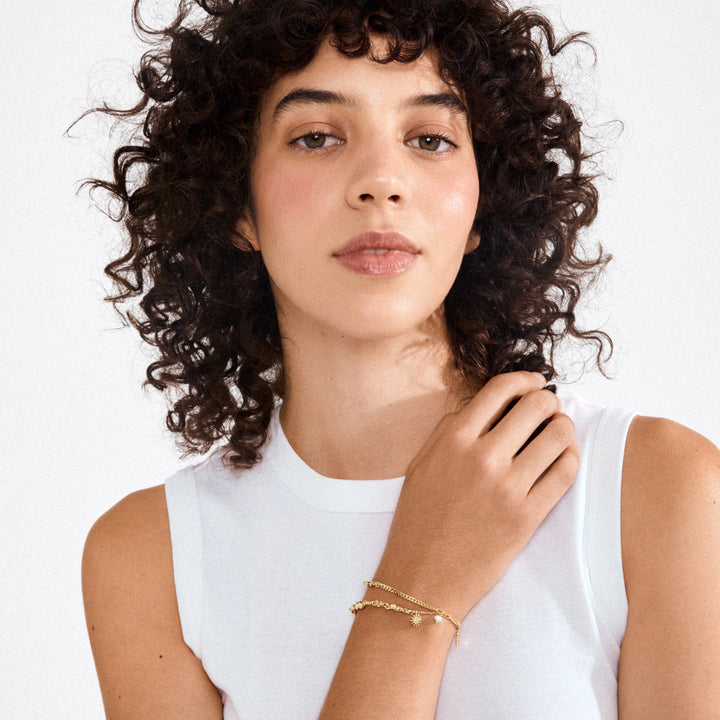 Pilgrim Prism Layered Gold-Plated Bracelet