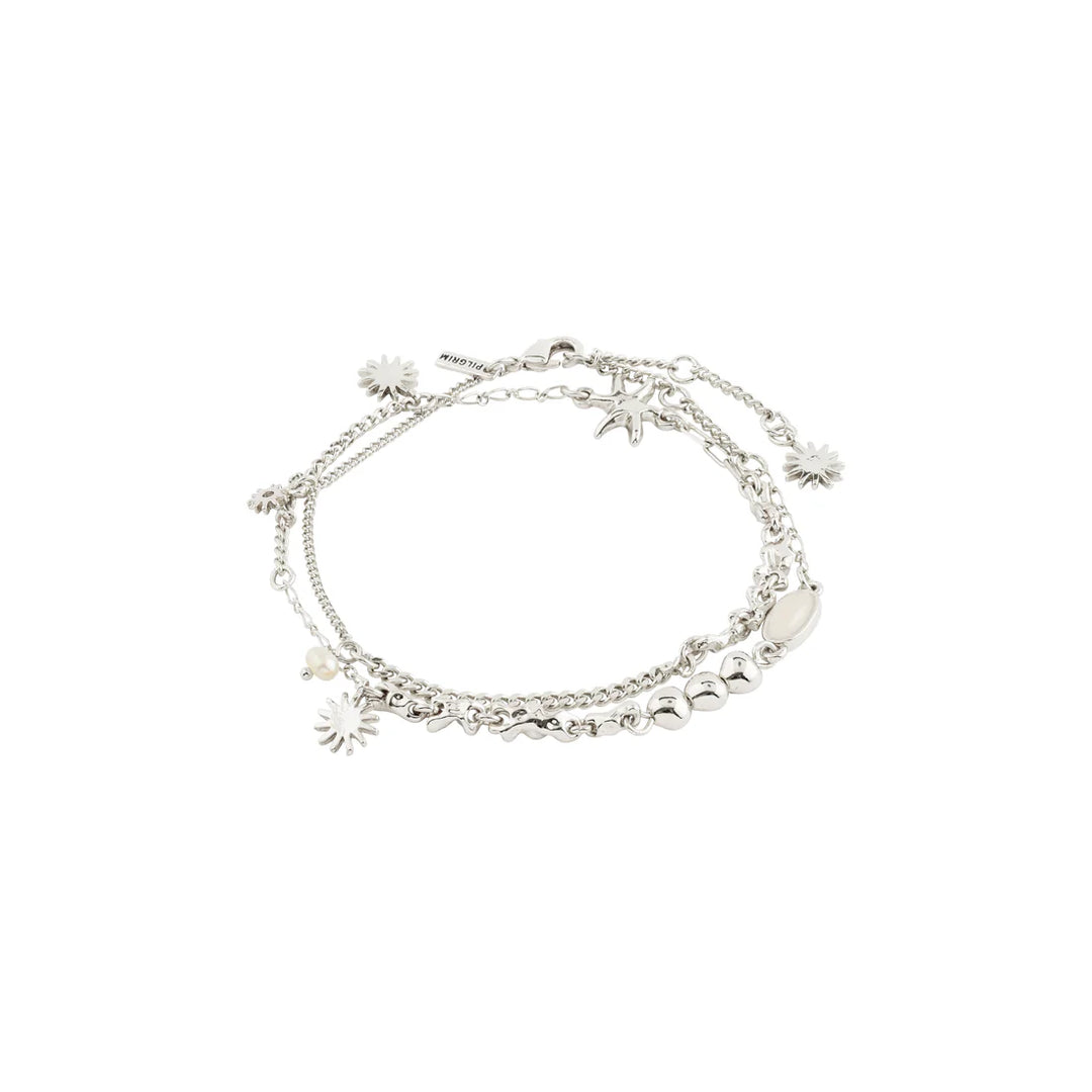 Pilgrim Prism Layered Silver-Plated Bracelet
