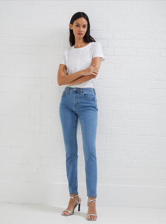 French Connection Soft Stretch Skinny High Rise- Light wash