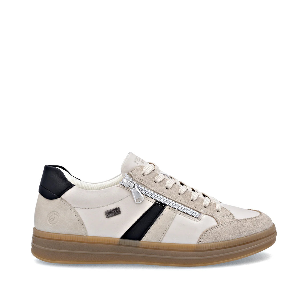 Remonte Beige Combination Zip Up Trainers D2C04-62
