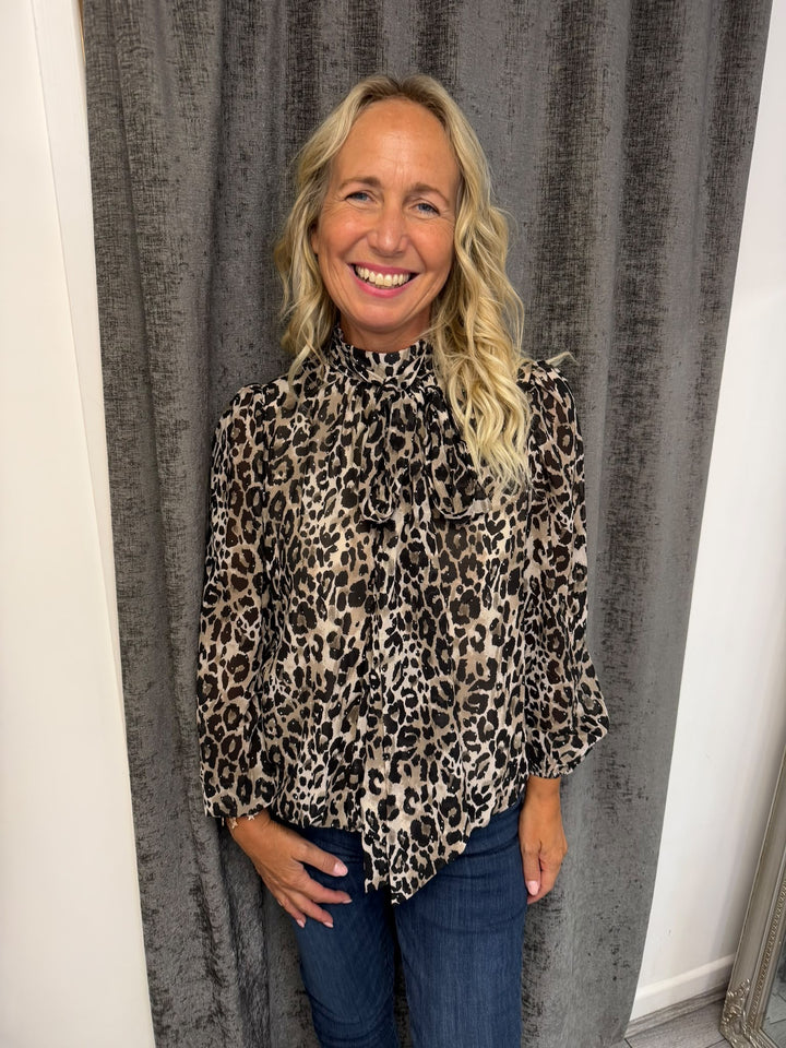 Italian Leopard Print Blouse