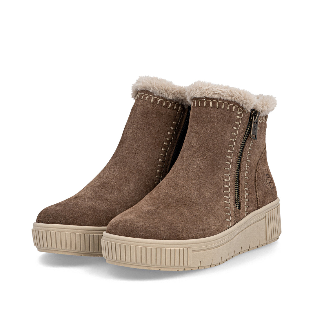 Remonte Brown Suede Ankle Boots