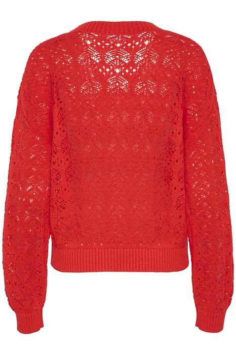 Saint Tropez Juna V Neck Pullover- Flame Scarlet