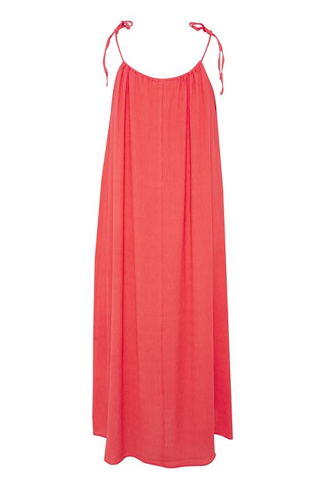 Soaked In Luxury Kehlani Strap Dress Solid- Hot Coral