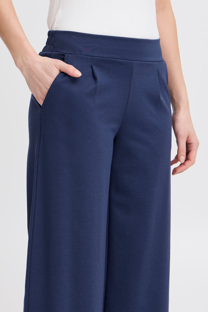 ICHI Kate Sus Wide Trousers Medieval Blue