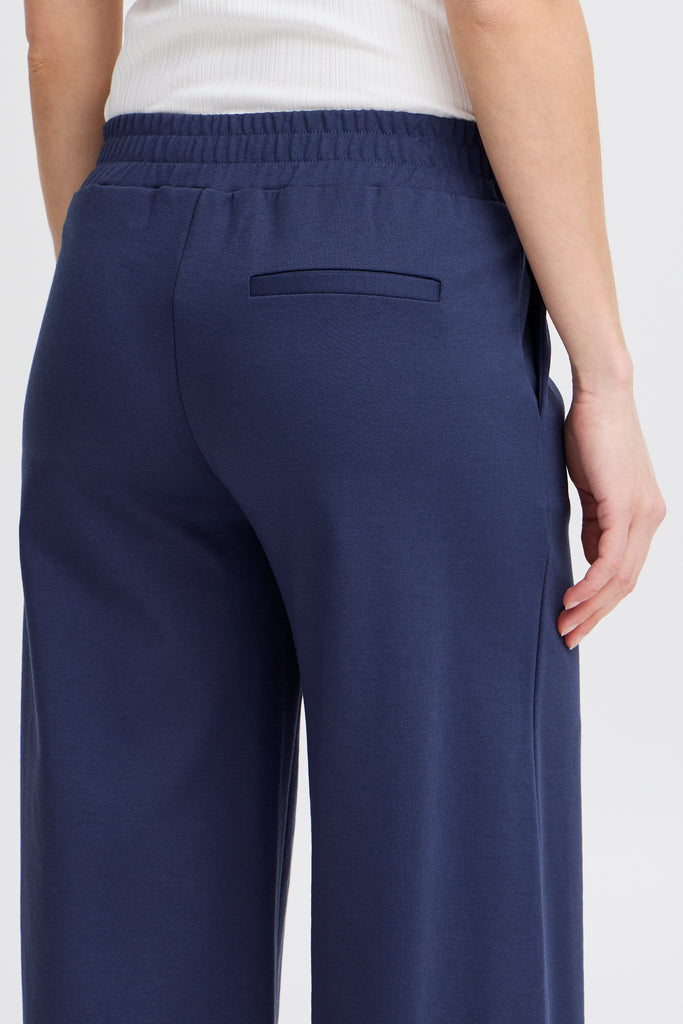 ICHI Kate Sus Wide Trousers Medieval Blue