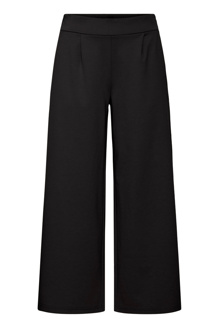 ICHI Kate Sus Wide Cropped Trousers Black