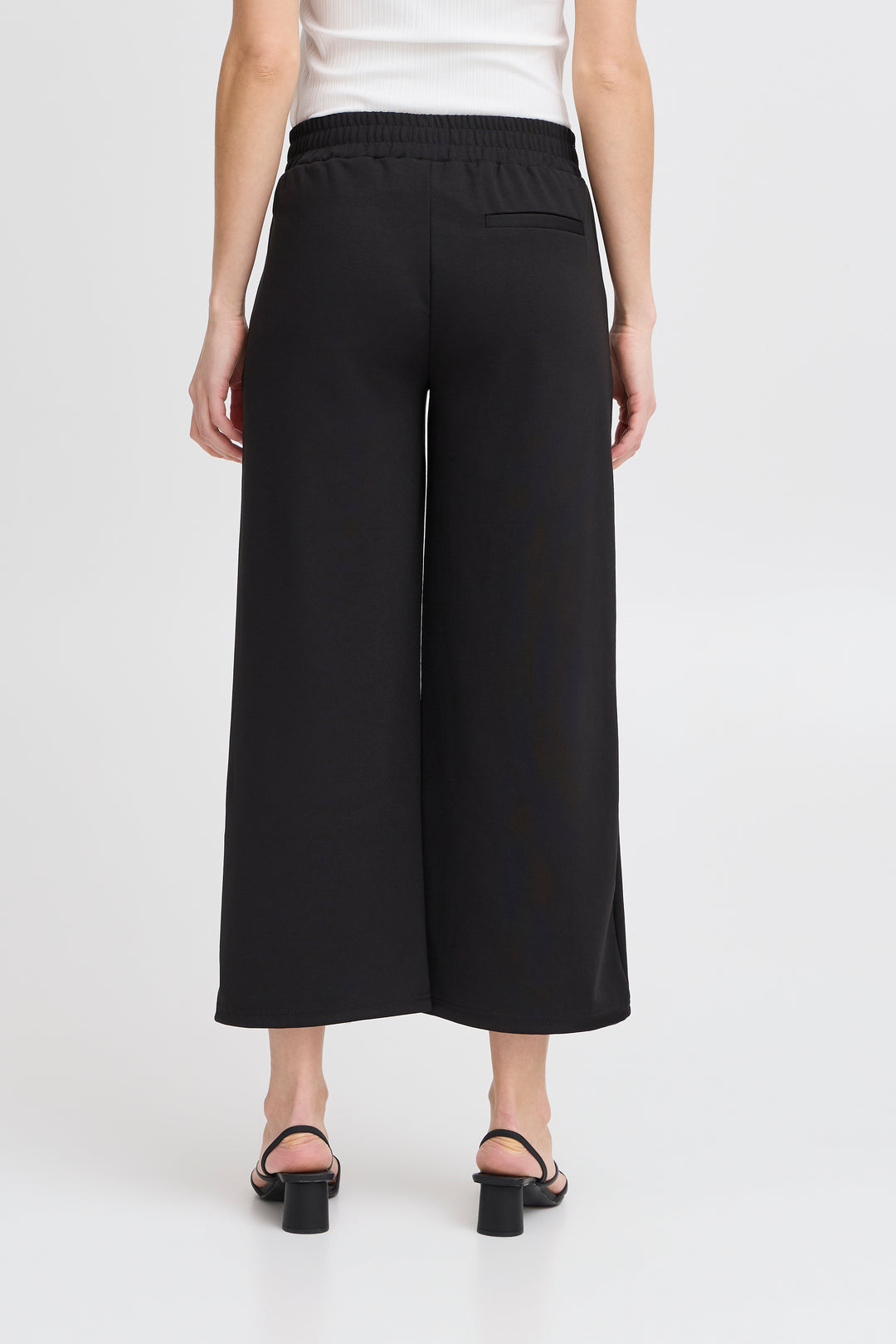 ICHI Kate Sus Wide Cropped Trousers Black