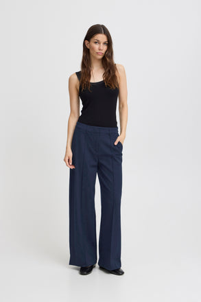ICHI - Kate Office Wide Trouser Total Eclipse