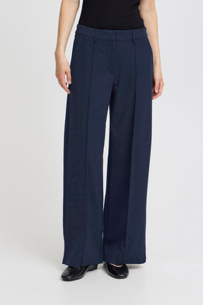 ICHI - Kate Office Wide Trouser Total Eclipse