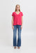 Ichi Rebel V Neck Tshirt- bright rose