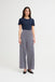Ichi Kate Jacquard Trousers- Patriot Blue Herringbone