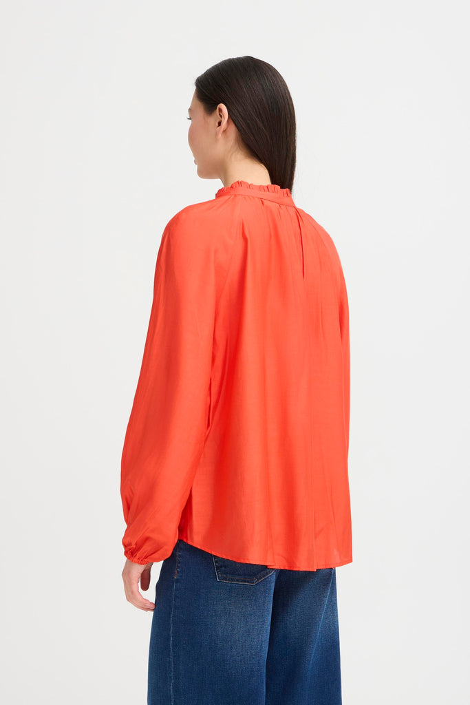 Ichi Karlani Blouse- Fiery Red