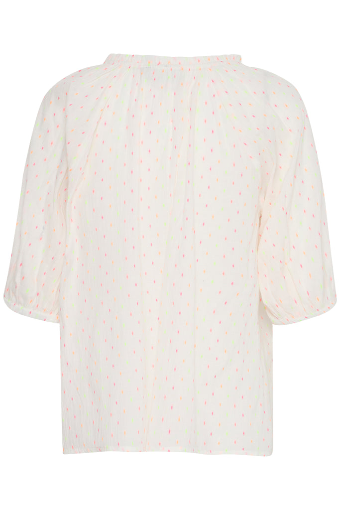 ICHI Fivola Short Sleeved Blouse Birch