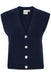 ICHI Povoke Waistcoat Medieval Blue