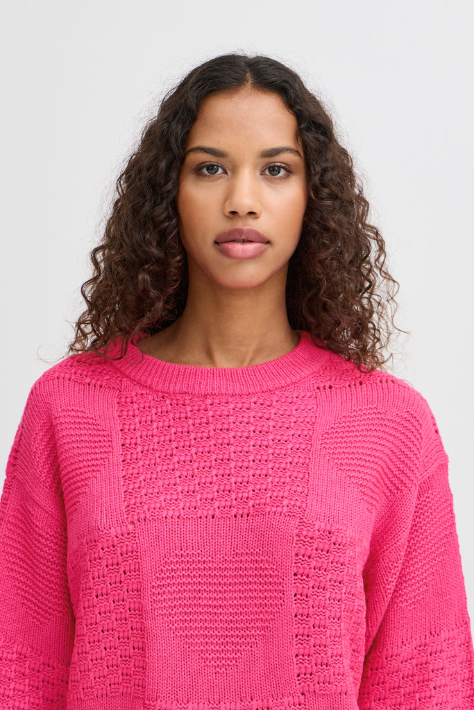 ICHI Agnete Pullover Pink Yarrow