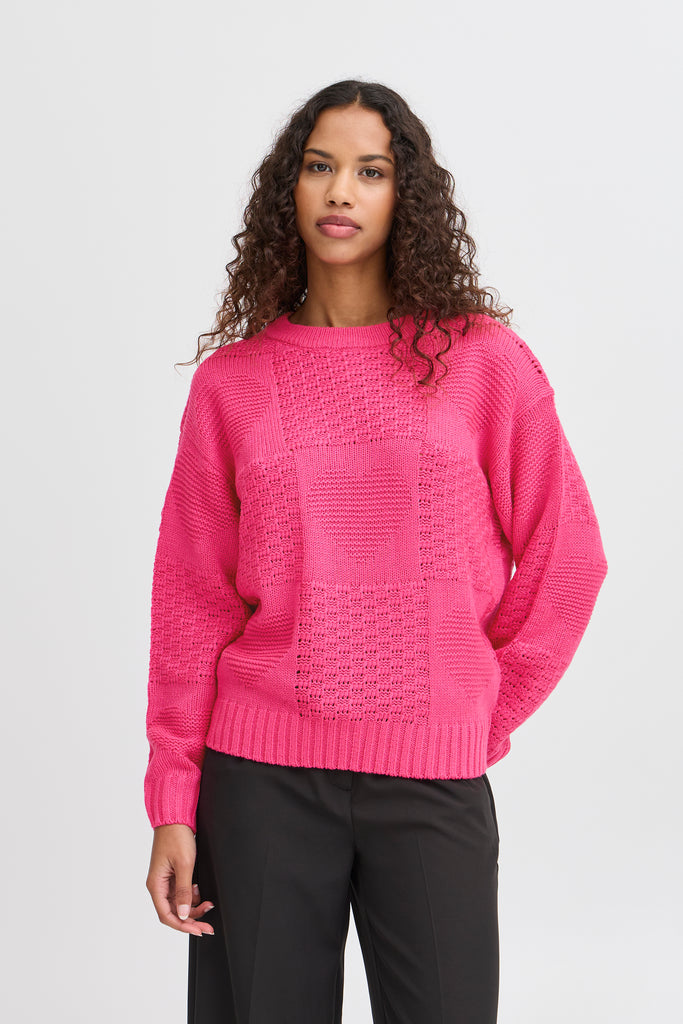 ICHI Agnete Pullover Pink Yarrow