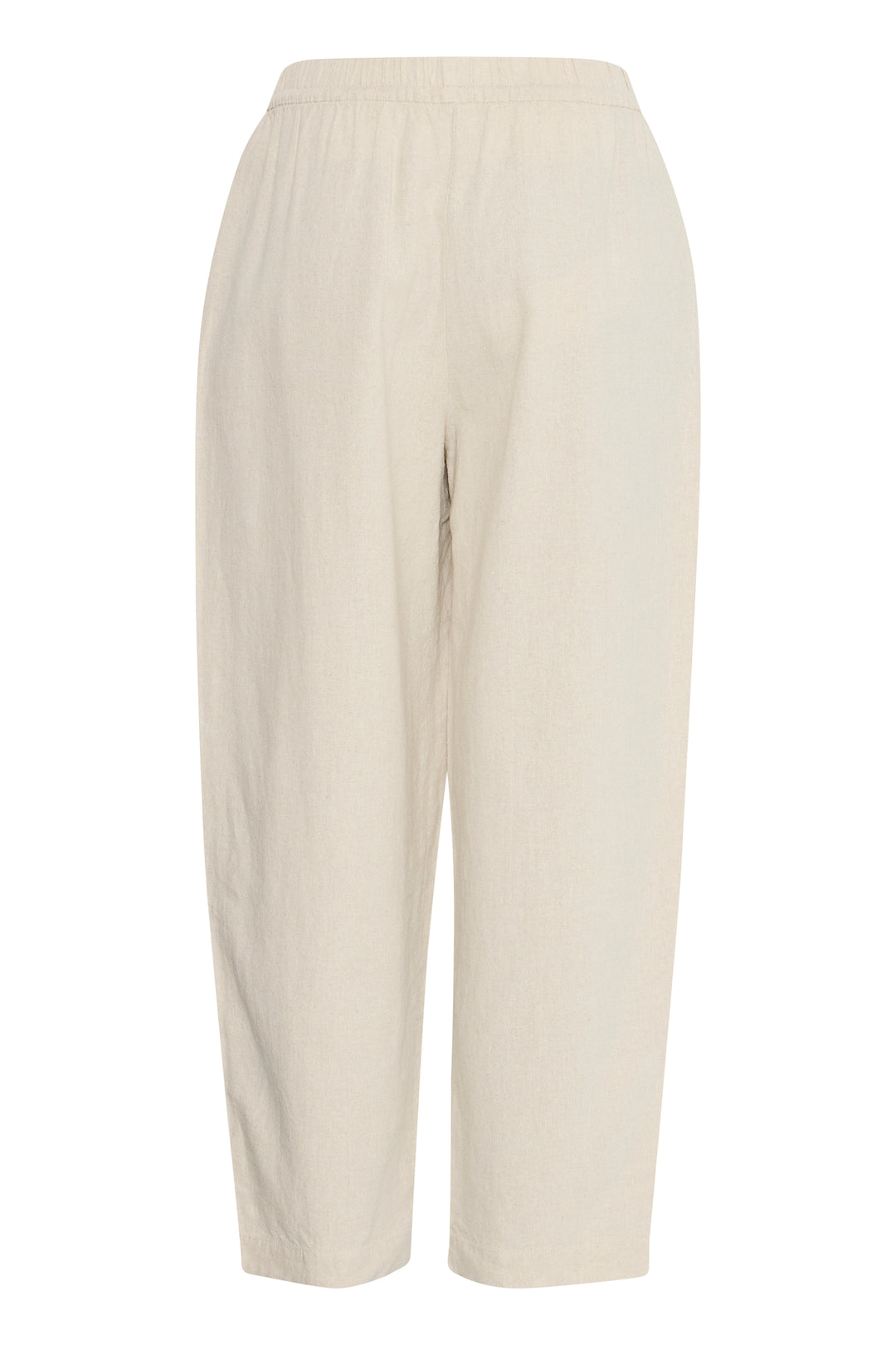 ICHI- IHLINNO Barrel Leg Trousers- Natural Ecru