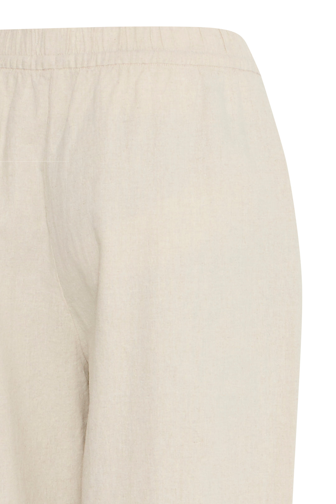 ICHI- IHLINNO Barrel Leg Trousers- Natural Ecru
