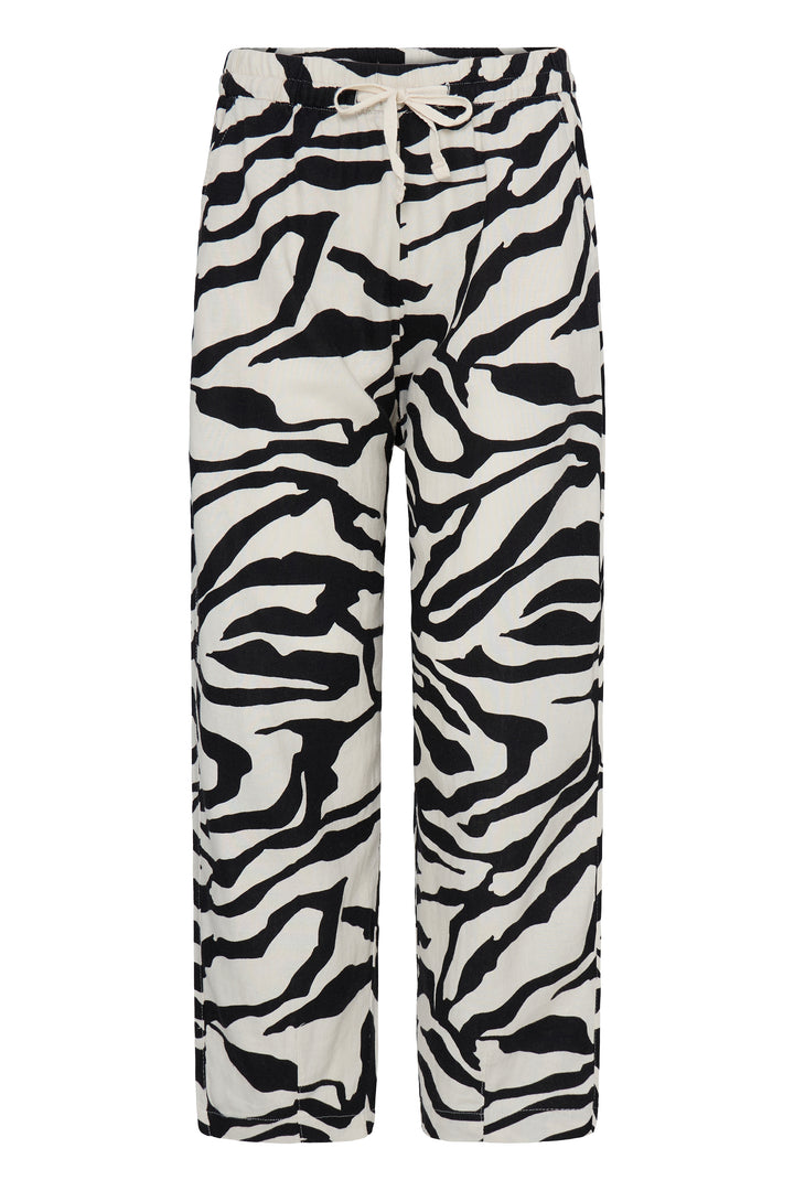 ICHI IHLINNO Barrel Trousers- Graphic Animal