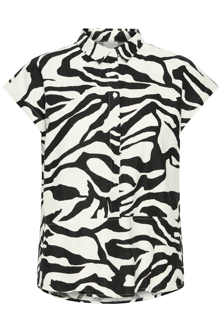 IHLINNO Short Sleeve Blouse- Graphic Animal