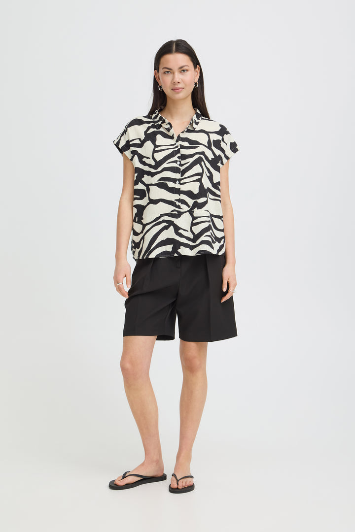 IHLINNO Short Sleeve Blouse- Graphic Animal