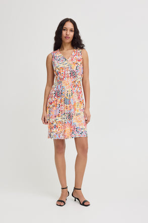 Ichi Marrakech tie back Dress- Geranium Multi