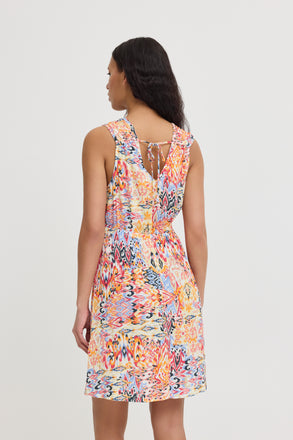 Ichi Marrakech tie back Dress- Geranium Multi