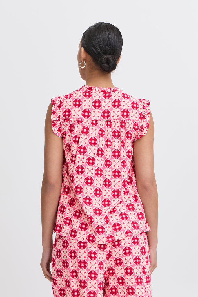 Ichi Vera Top- Bright Rose IKat