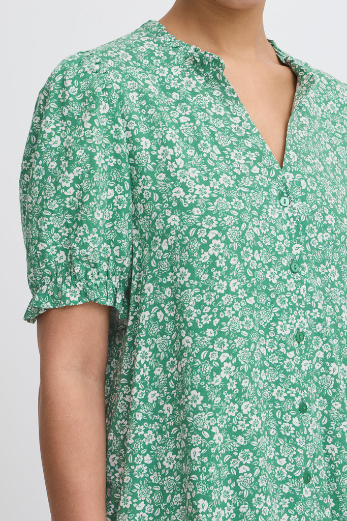 Ichi Vera Shirt- Pine green flower
