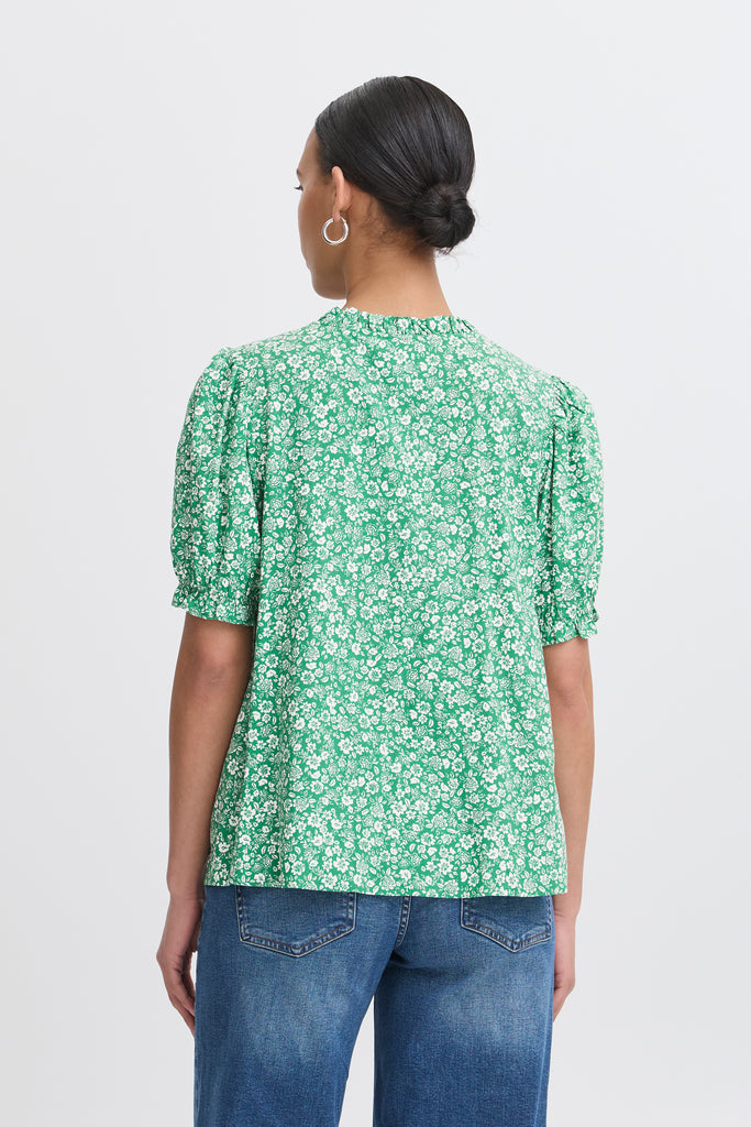 Ichi Vera Shirt- Pine green flower