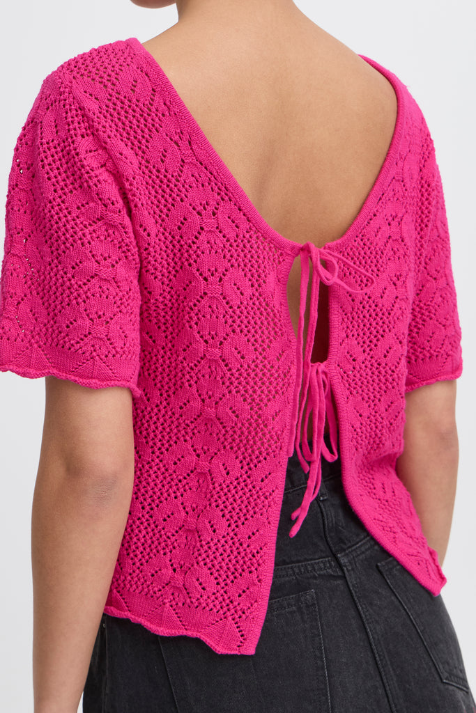 Ichi Arties Cardigan- Bright Rose