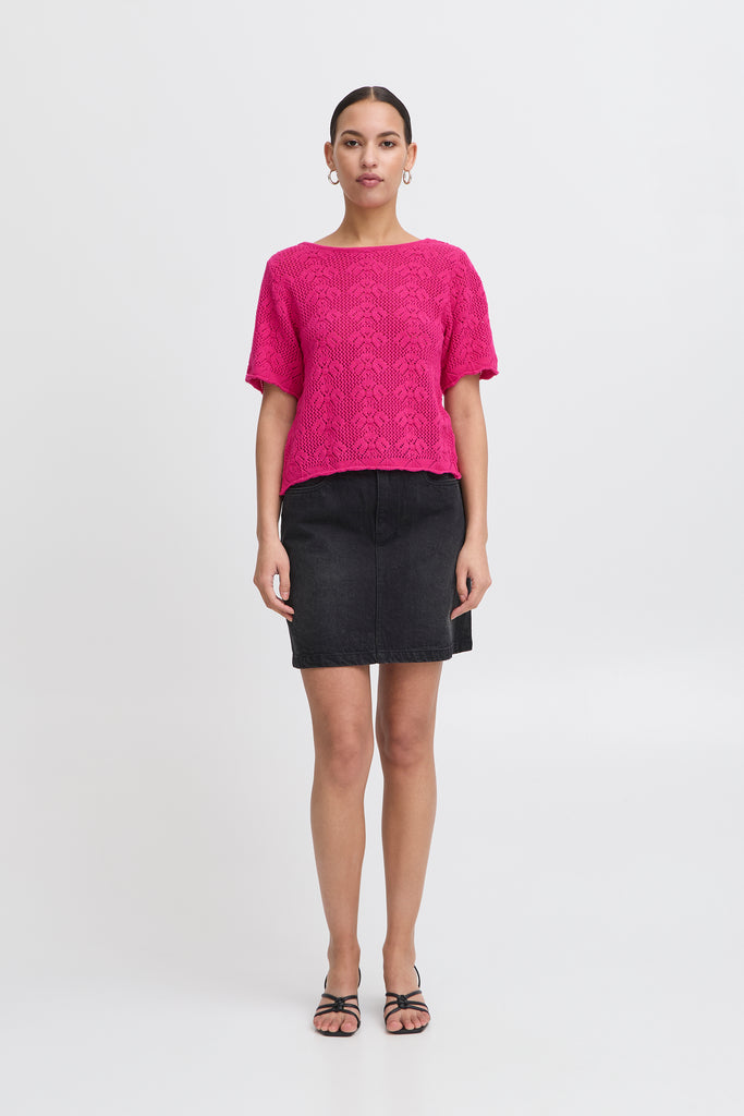 Ichi Arties Cardigan- Bright Rose